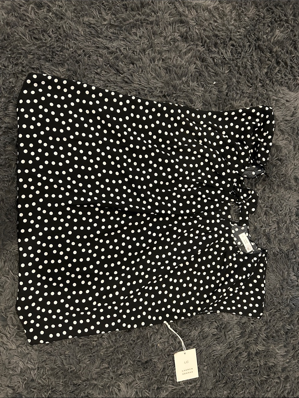 LC Lauren Conrad Black and White Polka Dot Camisole
